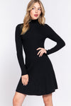 A-Line Turtleneck Sweater Dress