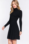 A-Line Turtleneck Sweater Dress