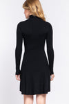 A-Line Turtleneck Sweater Dress