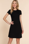 Cap Sleeve Rib A-Line Dress