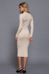 High Neck Button Detail L/S Sweater Dress