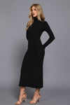 Turtle Neck Long Sleeve Rib Sweater Dress