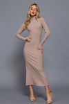Turtle Neck Long Sleeve Rib Sweater Dress