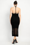 Open Knit Halter Maxi Dress
