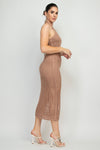 Open Knit Halter Maxi Dress