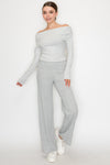 Soft Ribbed Wide Leg Lounge Pants