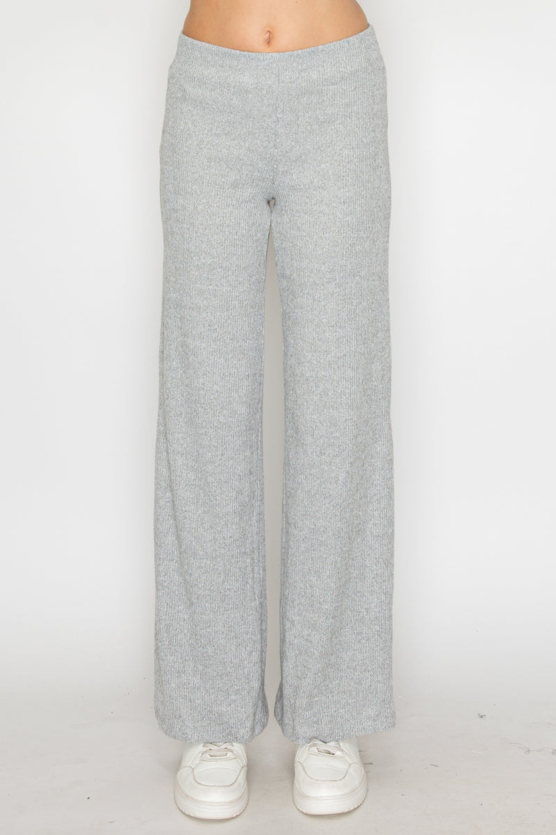 Soft Ribbed Wide Leg Lounge Pants