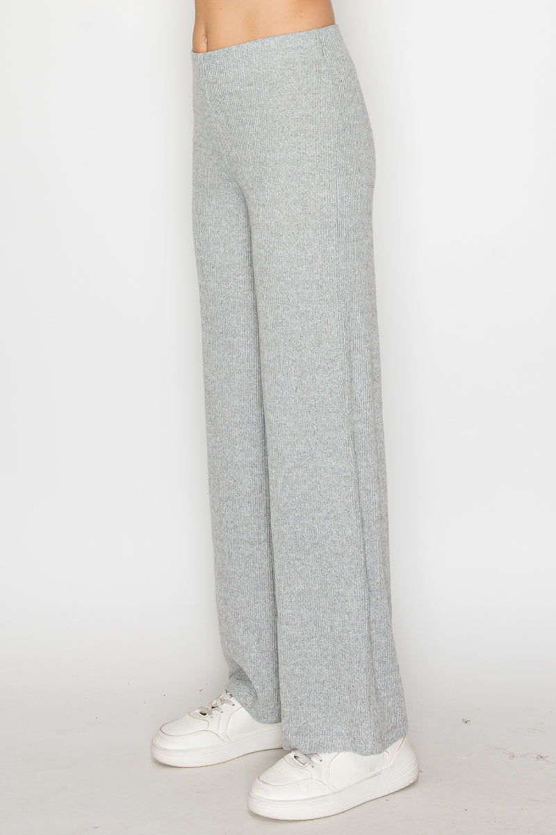 Soft Ribbed Wide Leg Lounge Pants