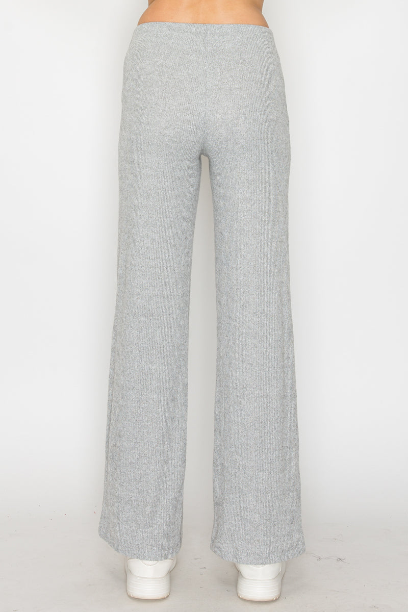 Soft Ribbed Wide Leg Lounge Pants