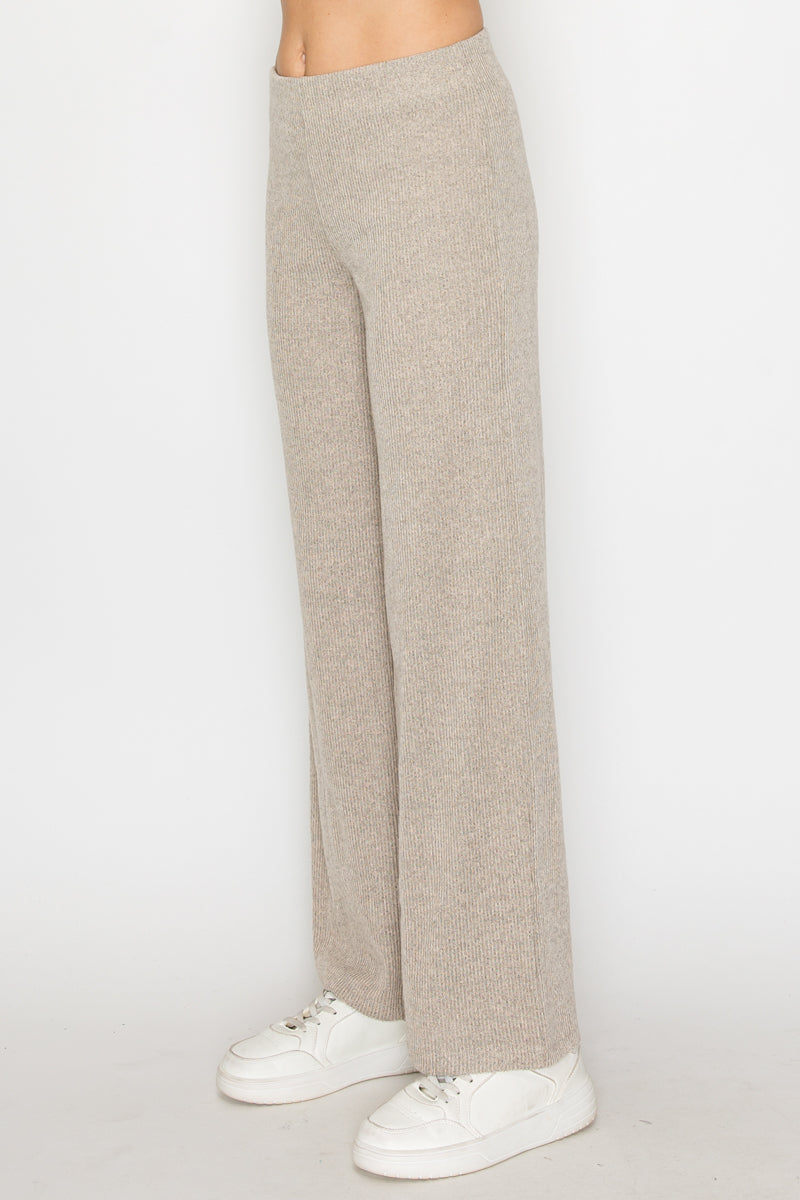 Soft Ribbed Wide Leg Lounge Pants