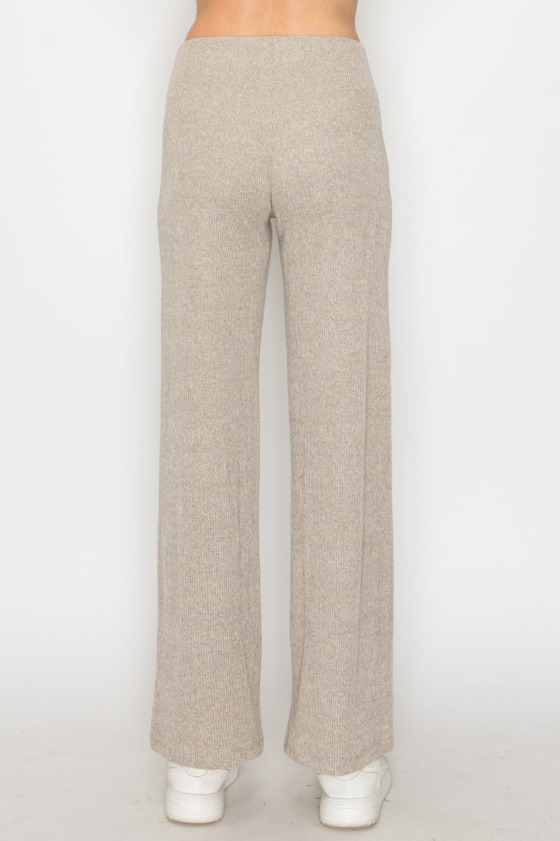 Soft Ribbed Wide Leg Lounge Pants