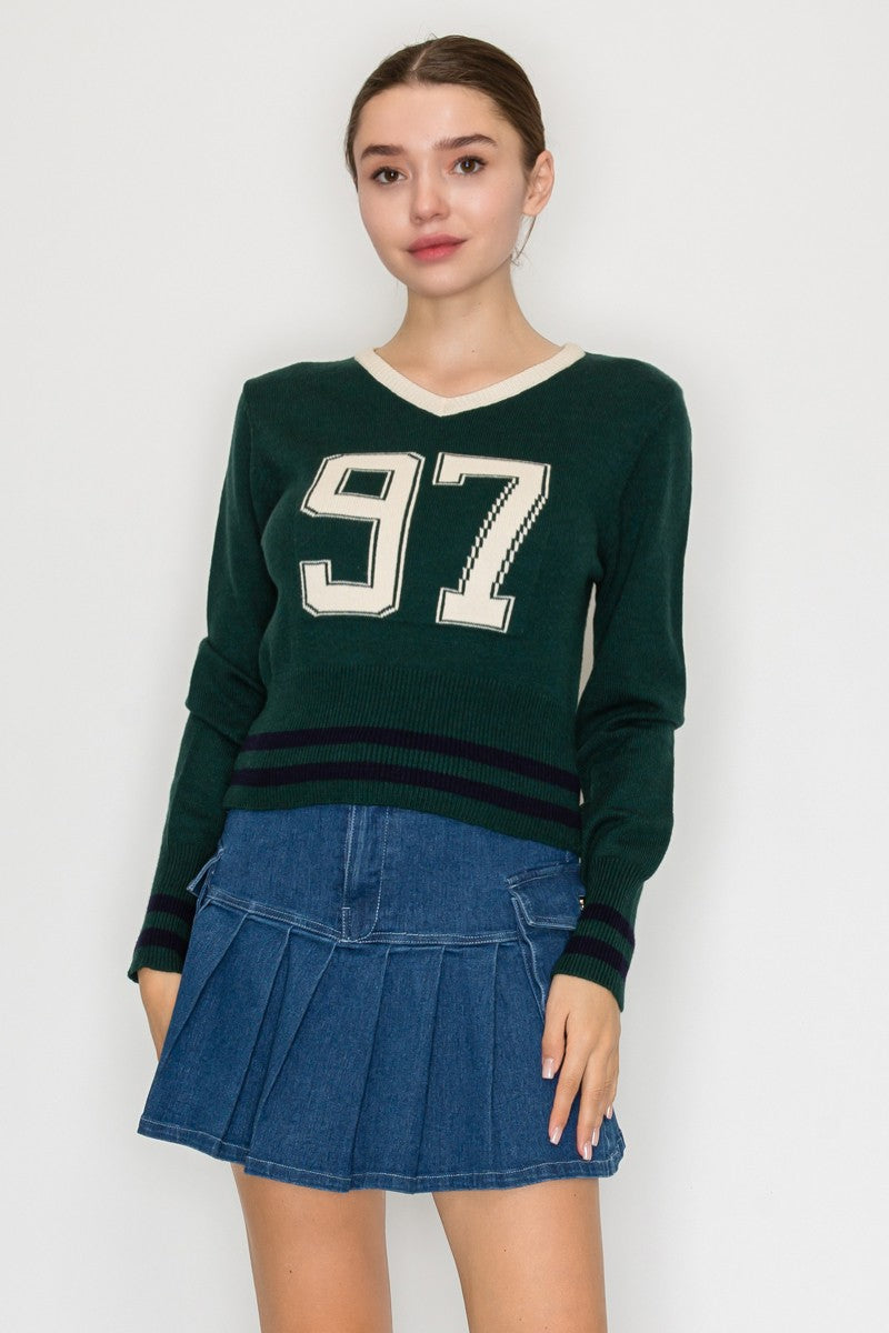 97 V-Neck Copped Sweater