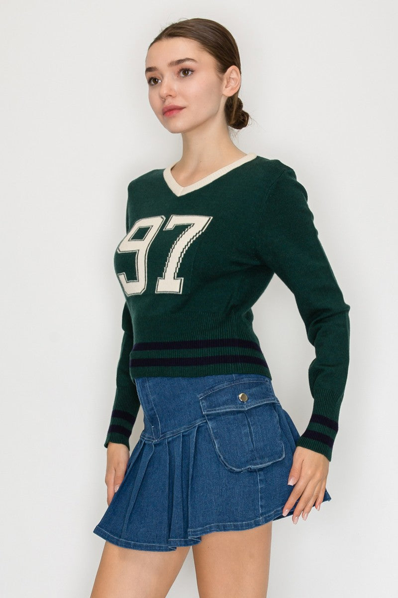 97 V-Neck Copped Sweater