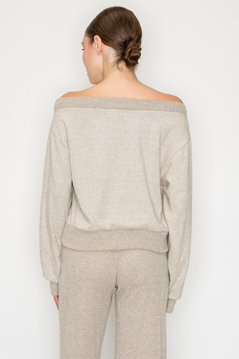Soft Rib L/S Off Shoulder Top