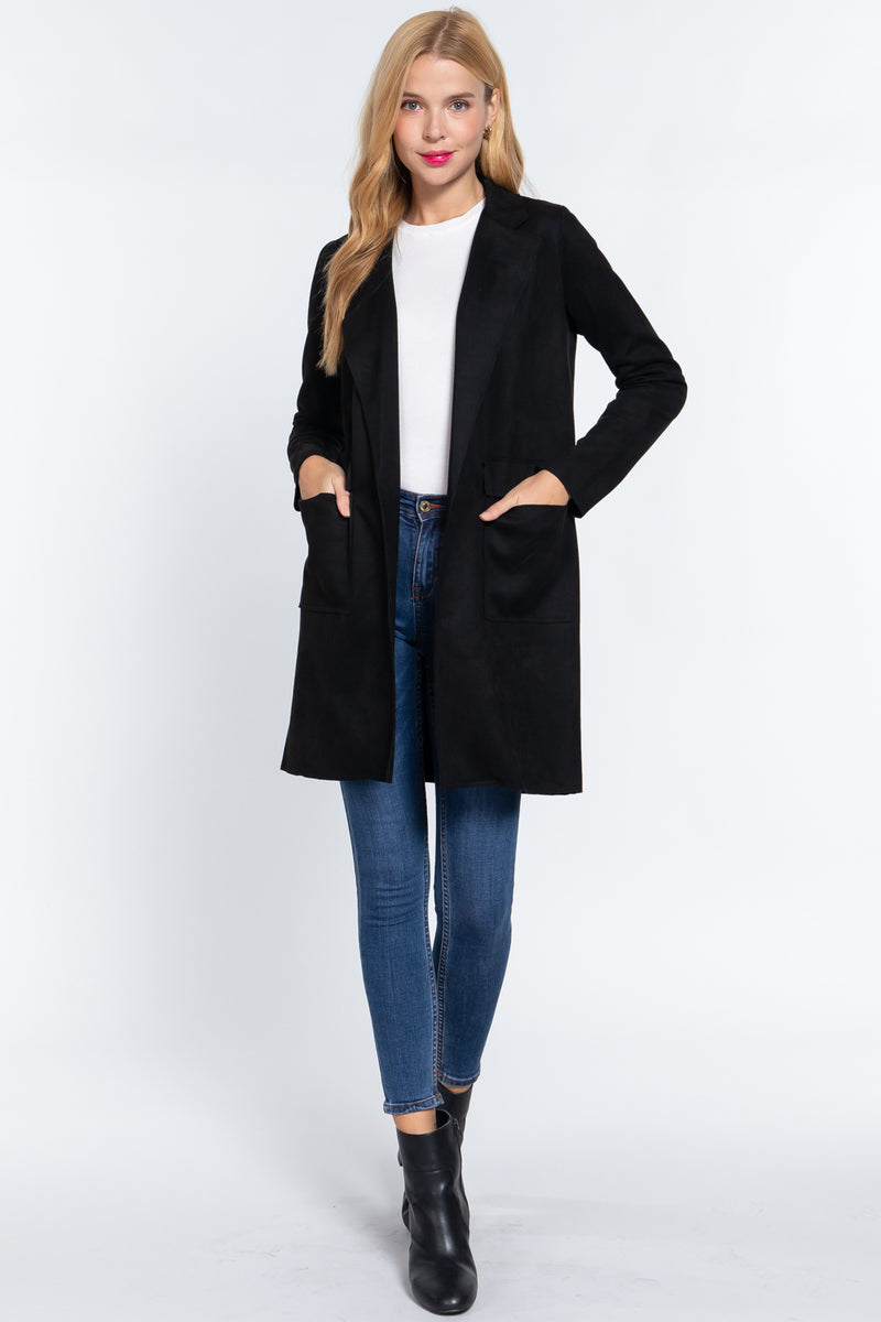 Suede Longline Blazer
