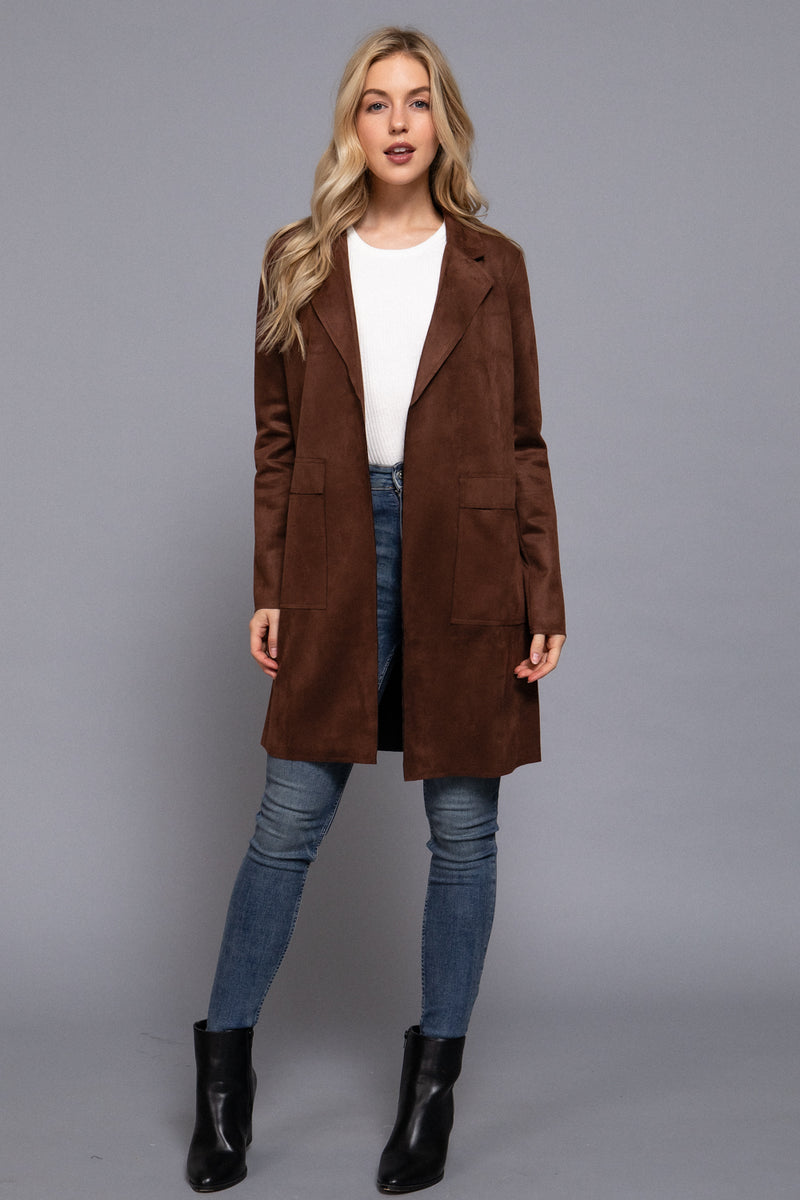 Suede Longline Blazer