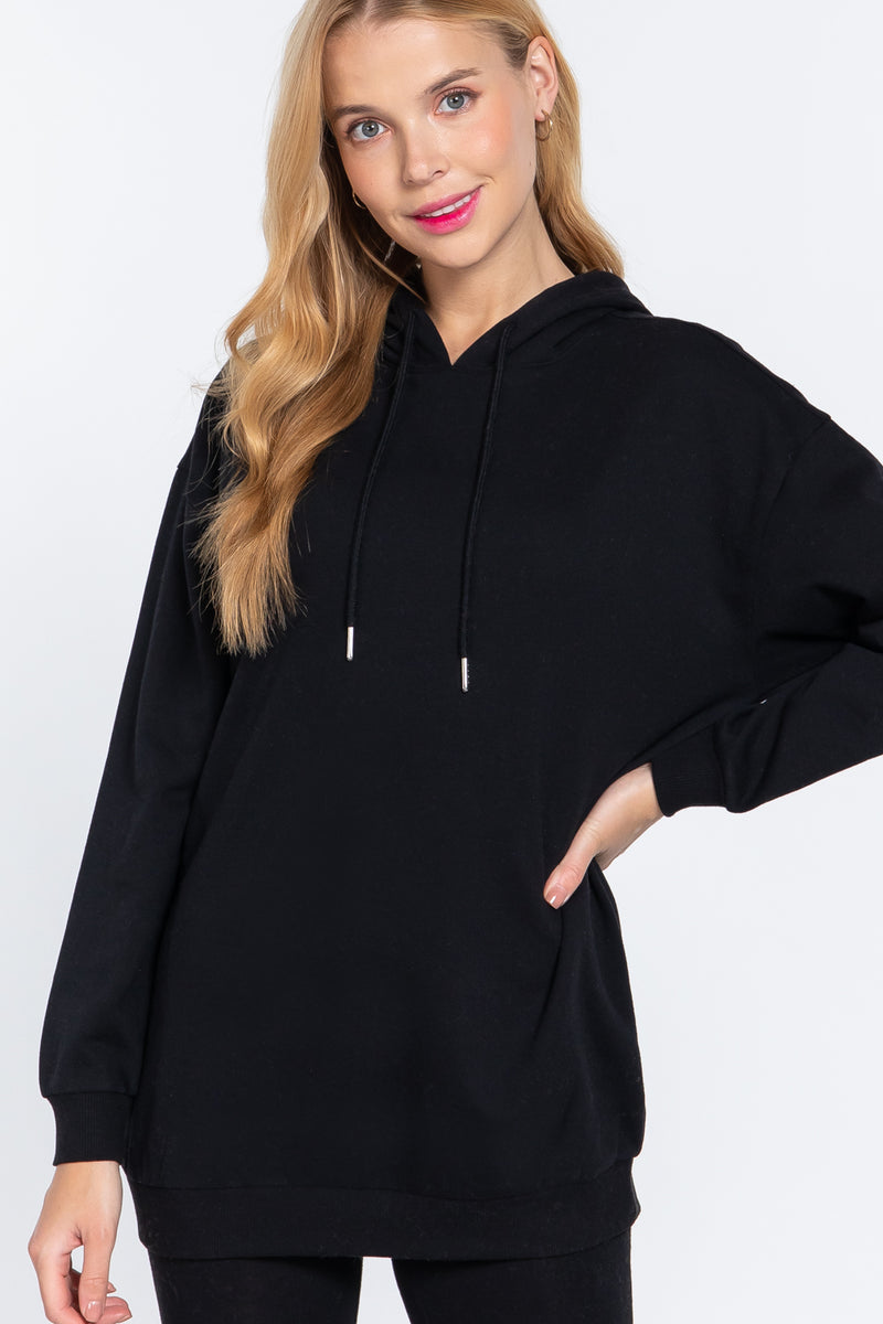 French Terry Oversize Tunic Hoodie