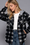 Plaid Button Down Pocket Hoodie