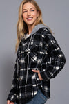 Plaid Button Down Pocket Hoodie