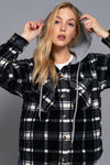 Plaid Button Down Pocket Hoodie