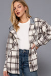 Plaid Button Down Pocket Hoodie