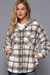 Plaid Button Down Pocket Hoodie