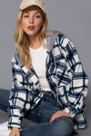 Plaid Button Down Pocket Hoodie