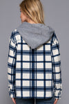 Plaid Button Down Pocket Hoodie