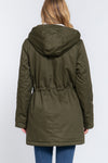 Fleece Lined Hooded Utility Jacket