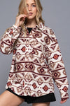 Aztec Printed Fleece Shacket