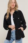 Button Down Long Sleeve Corduroy Jacket