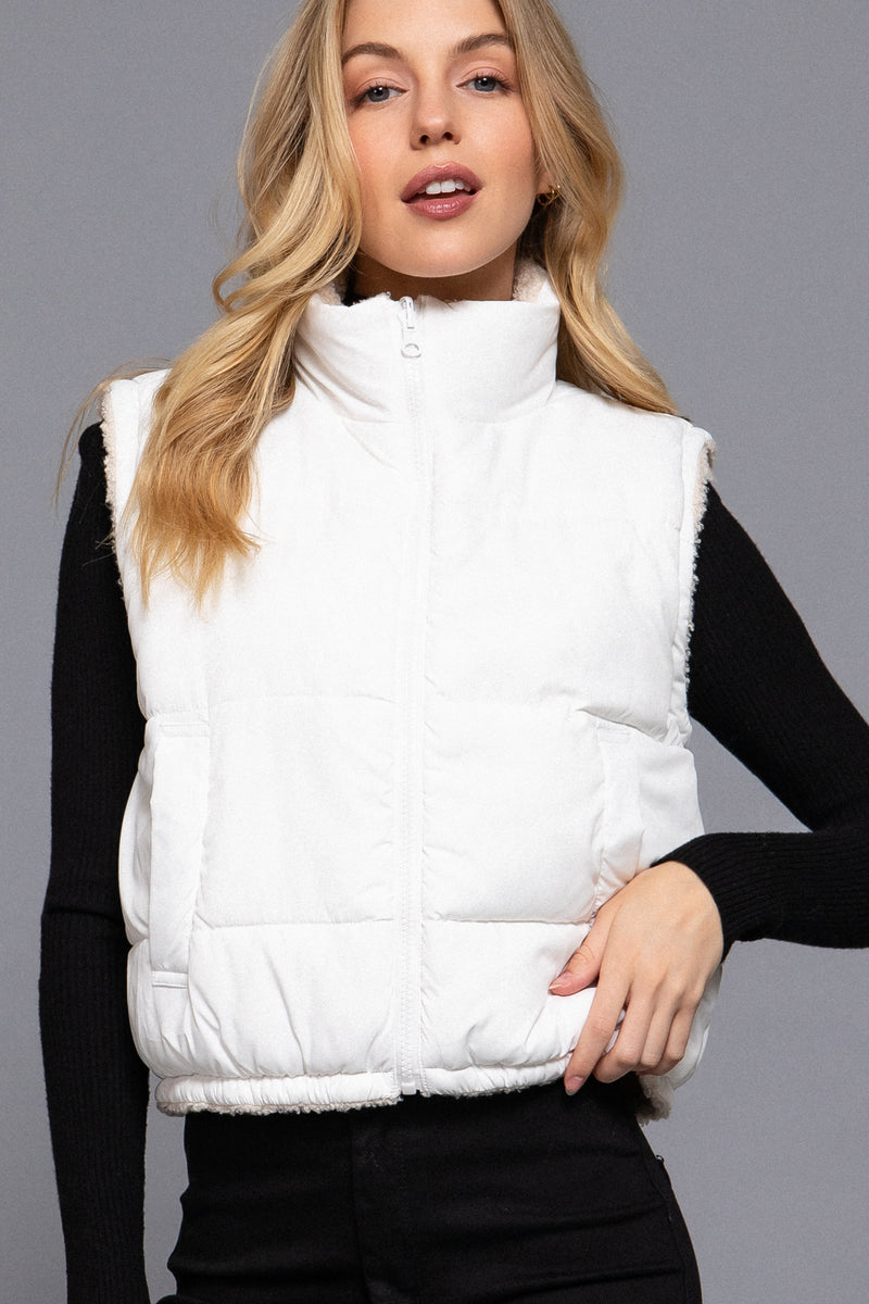 Reversible Padded Fur Vest