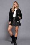 Los Angeles Embroidered Suede Varsity Jacket