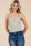 Rosebud Lace Trim Camisole