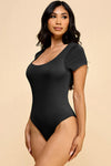 Double Lined Short Sleeve Scoop Neck Bodysuit