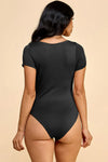 Double Lined Short Sleeve Scoop Neck Bodysuit