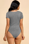 Double Lined Short Sleeve Scoop Neck Bodysuit