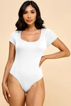 Double Lined Short Sleeve Scoop Neck Bodysuit