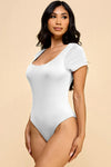 Double Lined Short Sleeve Scoop Neck Bodysuit