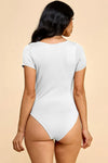 Double Lined Short Sleeve Scoop Neck Bodysuit