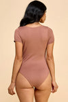 Double Lined Short Sleeve Scoop Neck Bodysuit