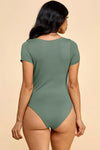 Double Lined Short Sleeve Scoop Neck Bodysuit