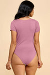 Double Lined Short Sleeve Scoop Neck Bodysuit