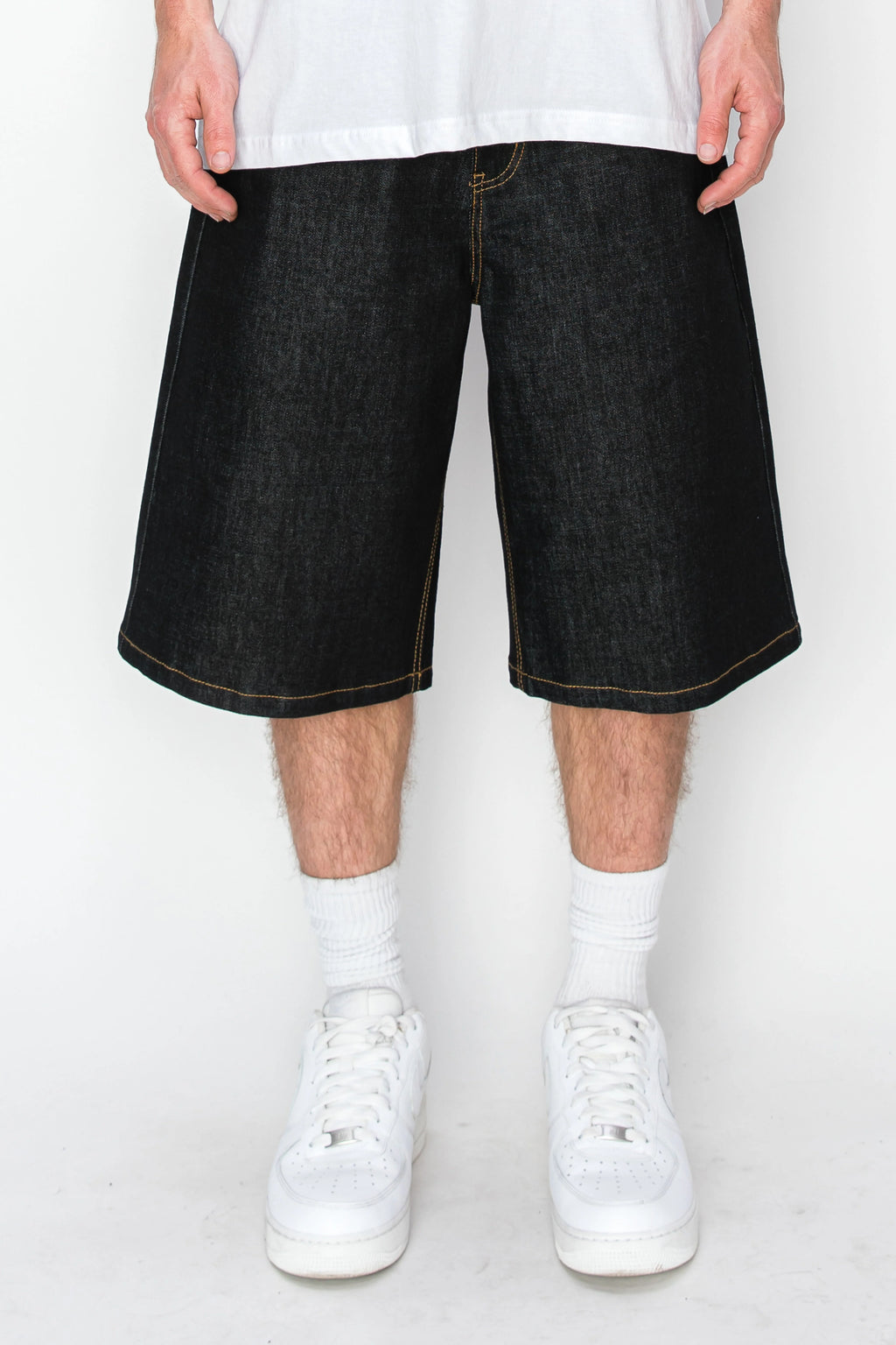 Baggy Fit Raw Denim Shorts