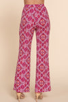 Printed Tie Front Straight Pant