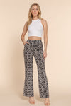 Printed Tie Front Straight Pant