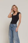 Short Sleeve Scoop Nk Bodysuit