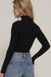 Long Sleeve Design Knit T-Neck Bodysuit