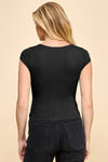 Double Lined Scoop Neck Rib Top