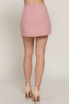 Stretch Twill Dbl Slit Mini Skirt